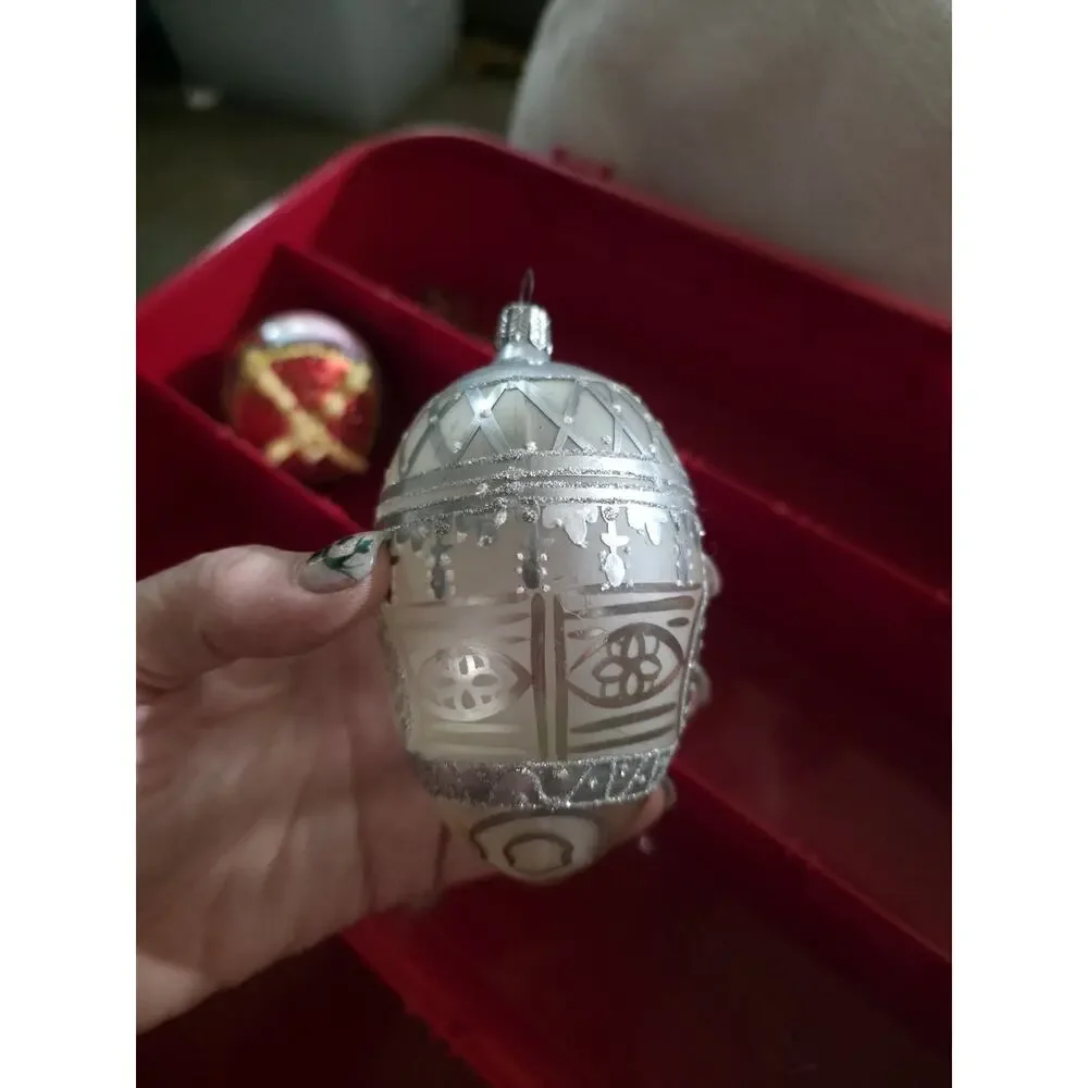 Vintage German Glass Christmas Ornament c1930s–40s Frosted Silvered Germany
